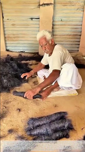 Preparing Raw Fiber: Hand Processing Black Goat Wool From Loose Fluff Into Spun Yarn