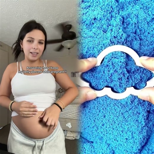 My bendy belly button rings are life savers! #pregnancy #bellypiercing #teenmom