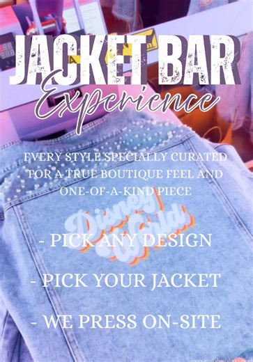 A market exclusive experience ✨ find us at our next local market & let's make something magical together! #disneysmallshop #disneymerch #disneyadult #disneytok #denimjacket