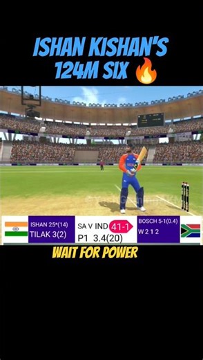 🇮🇳💪 Ishan kishan 124M long sixer in Real cricket 24 | Ind vs sa t20 world cup | #shorts #rc24