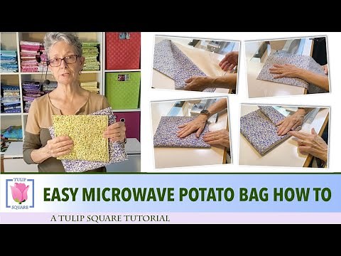 How to make easy microwave potato bags - a Tulip Square sewing tutorial - Simple cut & sew.