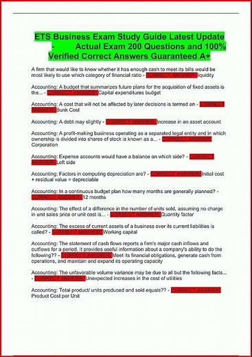 Ets Business Exam Study Guide Latest Update Actual Exam 200 video
