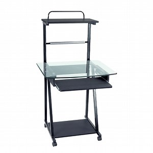 [Hot Item] Sleek Modern Glass Office Desk with Sturdy Metal Frame