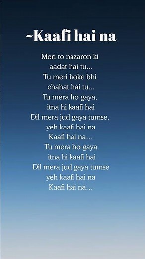 Kaafi hai na song lyrics 🎶🫶🏻| Musafir cafe 💟✨