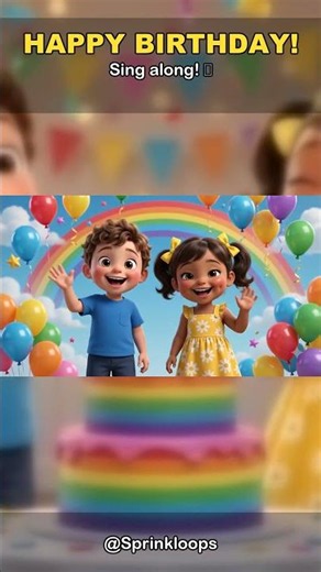 Hip Hip Hooray! 🎂 Happy Birthday Song for Kids | Sprinkloops #Shorts #HappyBirthday