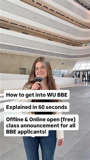 WU BBE free preparation class announcement (30.04 18:00) #wubbe #wuvienna