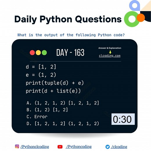 Python Coding challenge - Day 163 | What is the output of the following Python Code? | Python Coding