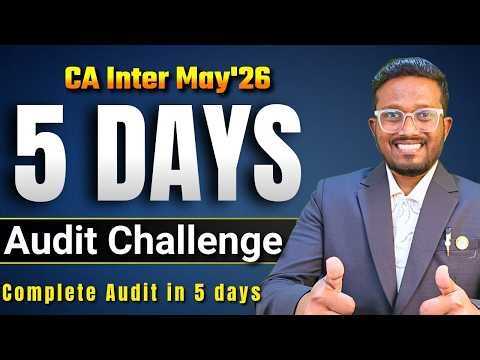 5 Days Audit Planner with Mock Test | Detailed Strategy | Exemption in CA Inter Audit | Challenge