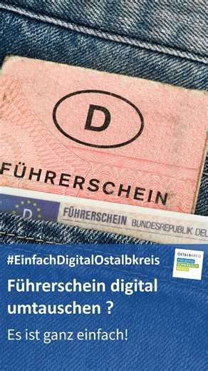 Landratsamt Ostalbkreis on Instagram: "🚗💳 Führerschein umtauschen – jetzt ganz einfach online! Ralf und Karin erklären, wie der digitale Führerschein-Umtausch beim Landratsamt Ostalbkreis funktioniert. 👉 Wichtig zu wissen: • Kartenführerscheine ab 19.01.2013 sind 15 Jahre gültig • Ältere Führerscheine müssen bis zu den gesetzlich festgelegten Fristen umgetauscht werden • Der Umtausch betrifft nur das Dokument, nicht eure Fahrerlaubnis • Keine Prüfung, keine ärztliche Untersuchung 📲 Jetzt onl