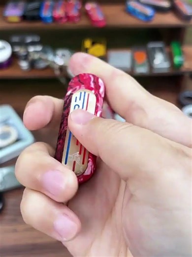 Satisfying EDC Fidget Slider ASMR 🤤 Red Resin Push Slider Sound Test #edc #fidgettoys#EDCFidget