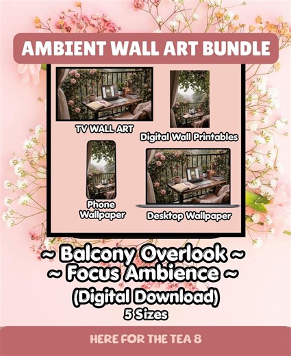 Balcony Floral Art Print: Cozy Hygge Workspace View (digital Download) - Etsy