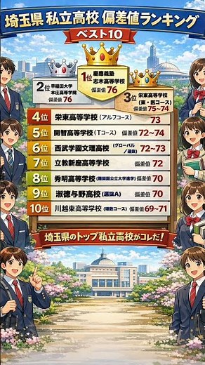 埼玉県 私立高校偏差値ランキングBEST10 #私立高校 #偏差値