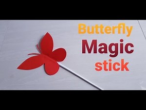 How to make a butterfly magic stick for kids || easy paper butterfly stick || DIY paper butterfly