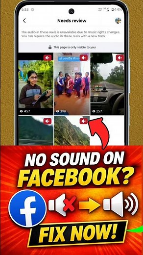 How to Fix Facebook Video No Sound | Reels Audio Unavailable Problem #shorts #reels