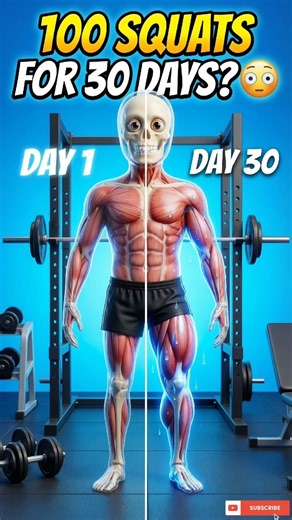 100 Squats Every Day for 30 Days… See What Happens! 😳 #shorts