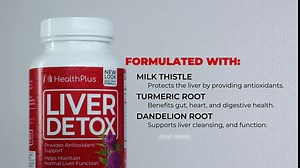 Health Plus, Liver Detox, Natural Herbal Liver Support & Detox Supplement with Milk Thistle, Dandelion and Turmeric Root, 60 capsules