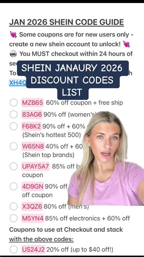 The best SHEIN discount codes for January 2026! How to stack promo codes and coupons to save the most on your next shein order