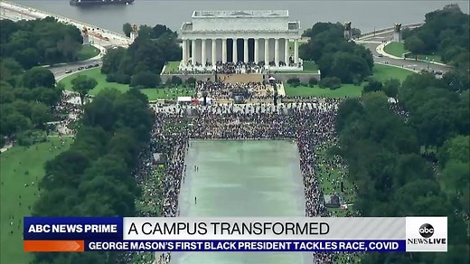 After a summer of protests and COVID-19, George Mason University is piloting an anti-racism agenda that school officials hope will become a model. ABC News' Devin Dwyer reports. https://abcn.ws/34XfTjR "We want to be a national leader in the discussion of how campuses should be structured." — Dr. Gregory Washington, the university's first African American president | ABC News Live