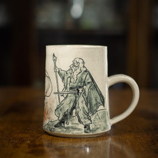 Han Ring Series: Wizard Battling Fire Beast Ceramic Mug - Etsy