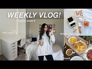 Weekly Vlog | last holiday vlog, what I got for Christmas, new vanity, & shopping