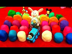 30 Play Doh Surprise Eggs! Disney Cars Toy Story LPS MLP TMNT Spongebob Playdough Cookie Monster Fun