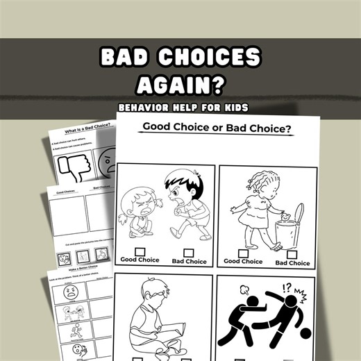 Making Good Choices Behavior Worksheets for Kids,autism Decision Making Printable,aba SPED Activities,expected Vs Unexpected Behavior - Etsy UK