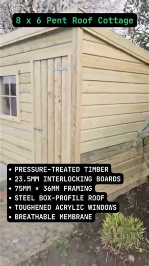 8 x 6 Pent Cottage – Video Tour 👀