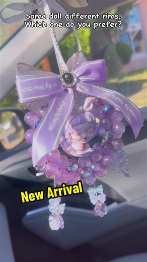 Same doll different rim, which one do you prefer? Check them out in my shop now! 🥰 #newarival #relax #healing #sale #coupon #decoration #carhanging #cardecor #ornaments #charms #walldecor #homedecor #birthdaygift #aniversarygift #friendgift #handmadegifts #beads #cute #popmart #giftideas #skullpanda #fypシ゚viral #lavender #foryou #diy #handmade #cars #june #summer