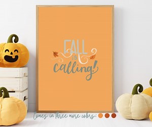 Décoration d'automne impression numérique | Téléchargement numérique d'art automne aux couleurs vives | Décoration murale d'automne simple - Etsy France