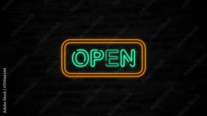 4K Neon Open Writing Animation: Captivating Light Display for Marketing and Promotions – High-Resolution Visuals