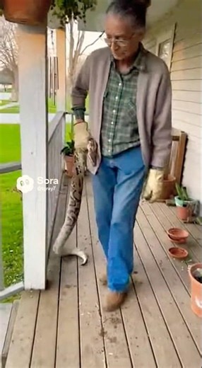 Snake Falls Out Of Grandma’s Flower Pot 😳🐍