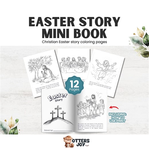 Christian Easter Story Coloring Book for Kids | Easter Bible Story Printable PDF | Sunday School Activity | Religious Easter Coloring Pages - Etsy