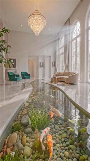 Luxury Glass River Floor with Real Koi Fish 🐟 | Incredible Epoxy Transformation