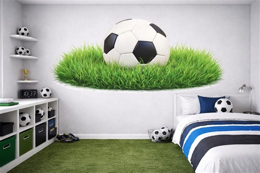 Soccer Ball Wallpaper Boys Soccer Room Wall Decal Football Field Sports Wall Mural Peel and Stick Wallpaper Kids Soccer Bedroom Decor - Etsy