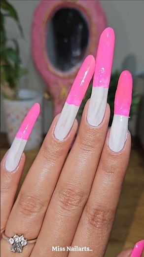 Dual Tone Nailpaint on Super Long Nails✨️ Miss Nailarts🌸 #Nails #Nailarts