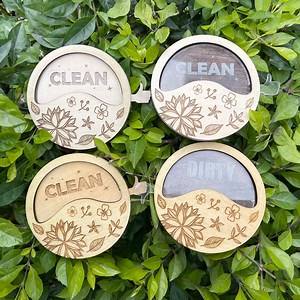 Dishwasher Reminder Sign, Laser Engraved Wooden Dishwasher, Dirty/clean Sign Indicator for Dishwasher, Reversible Kitchen Organizing Label - Etsy