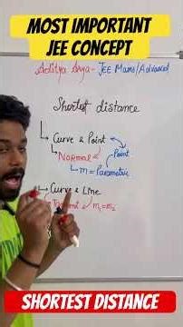 Shortest Distance between Curve Line Point Most Important JEE Mains One Shot #jeemains2026 #jeemaths
