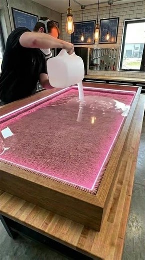 AMAZING DIY Epoxy Resin Pour with LED Lights! (Satisfying)