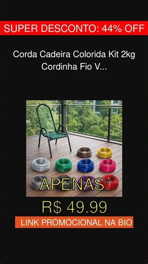 Corda Cadeira Colorida Kit 2kg Cordinha Fio Varias Cores Sil #shorts #achadinhos