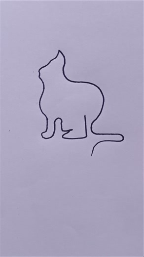cat one line drawing #shorts