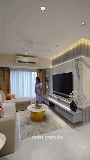Modern Living Room TV Unit Design | Interior Ideas by SK Design Studio #skdesignstudio