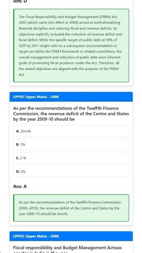 Fiscal Responsibility and Budget Management FRBM Act