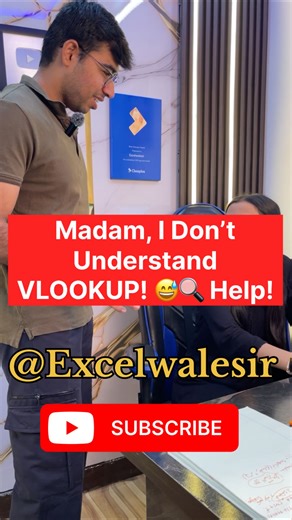 Mukesh sir | Madam, I Don’t Understand VLOOKUP! 😅🔍 Help! #exceltraining | Instagram