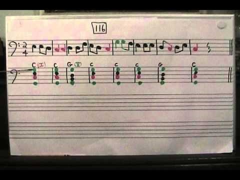 150 - sight singing note names in bass clef - C major