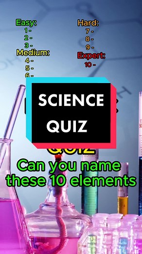 Can you name all 10 of these elements from the periodic table? Science quiz! #quiz #science #trivia