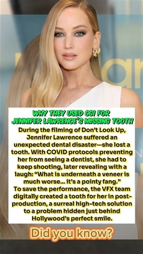 Why CGI Was Used to Fix Jennifer Lawrence’s Missing Tooth in Don’t Look Up