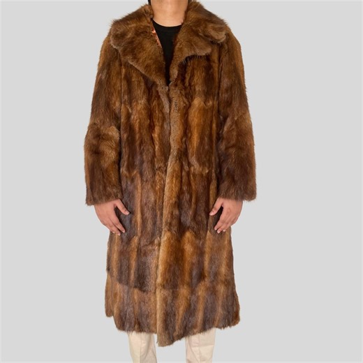 Brown Mink Fur Coat - Men's Full-length Real Fur - Etsy
