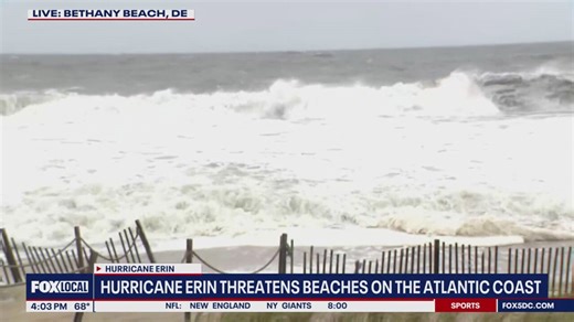 Storm surge, flood threats on East Coast as Hurricane Erin moves north