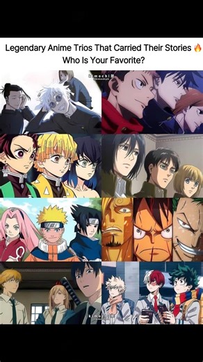 Legendary Anime Trios That Carried Their Stories 🔥 Who Is Your Favorite?