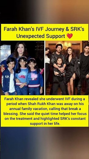 Farah Khan’s IVF Journey & SRK’s Unexpected Support | #bollywoodnews #srk #farahkhan #shorts